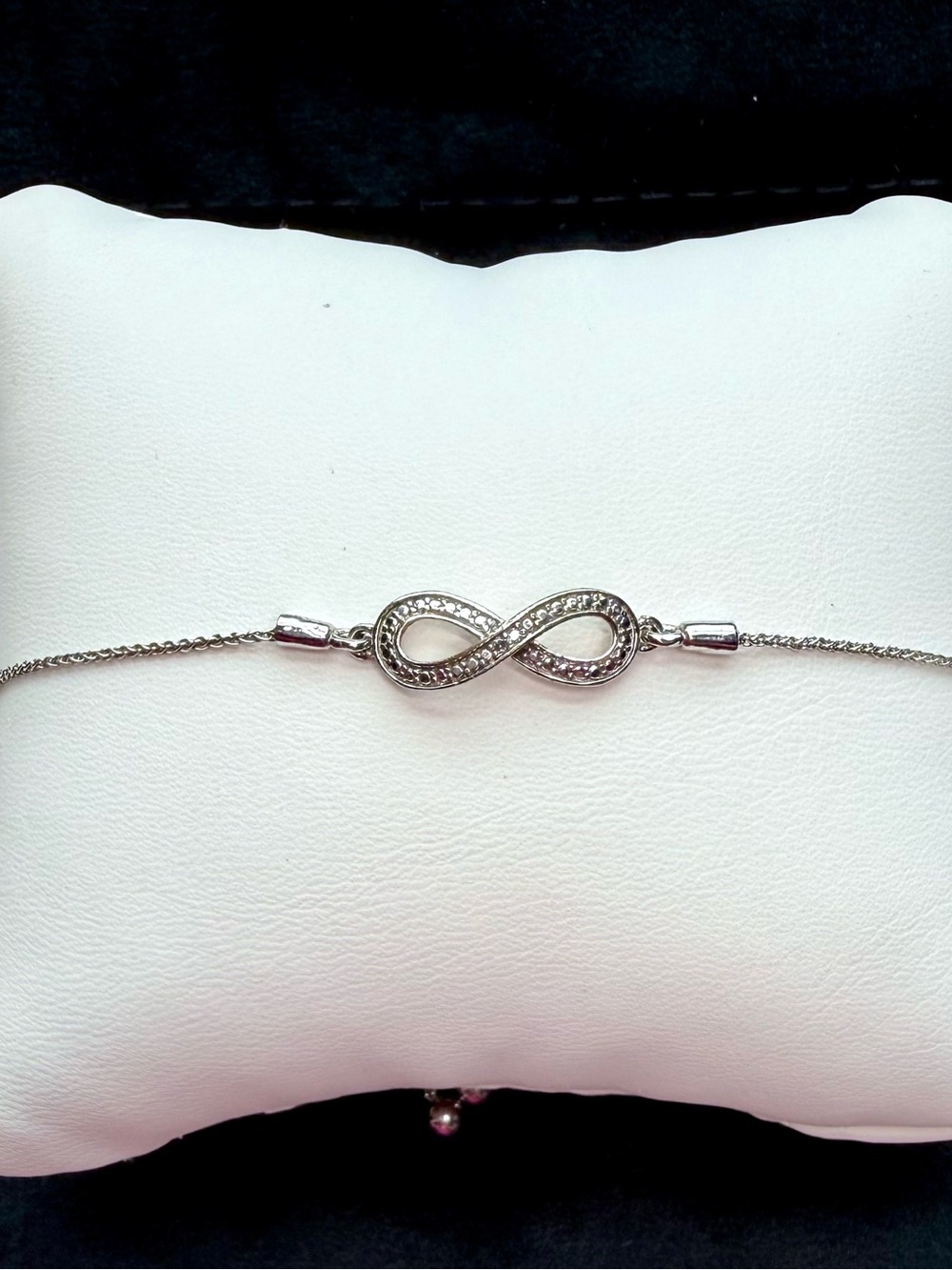 Sterling Silver Infinity Diamond Bracelet Adjustable Bolo